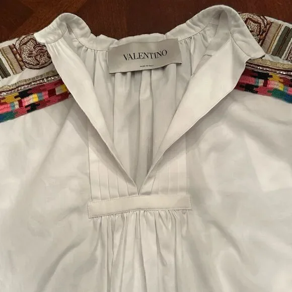 Valentino Women’s beads embellished cuffs dress in white size 10 NWT $4700 - Picture 5 of 15